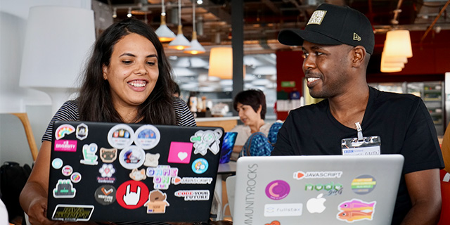 photo of CodeYourFuture students